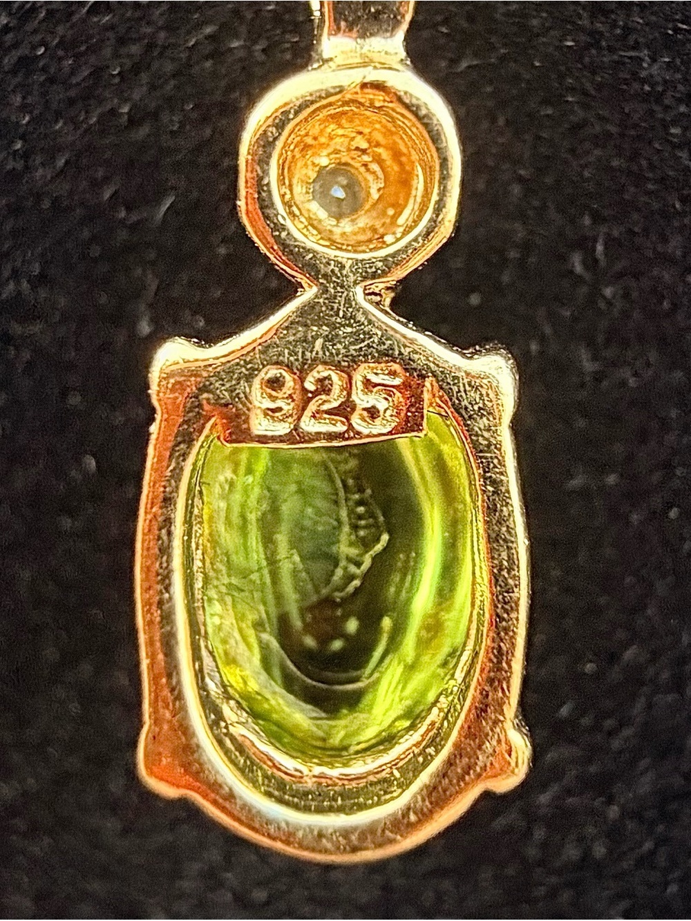 18K Yellow Gold Over Sterling Silver Peridot & Diamond Necklace & Earrings Set - Picture 3 of 6